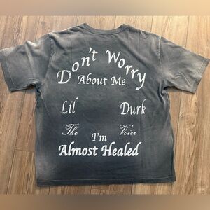 Lil Durk Almost Healed T Shirt Men’s XL Washed Black OTF Mike Amiri Collab Tee